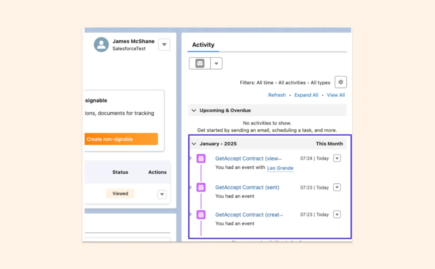 GetAccept event data into Salesforce activity timeline