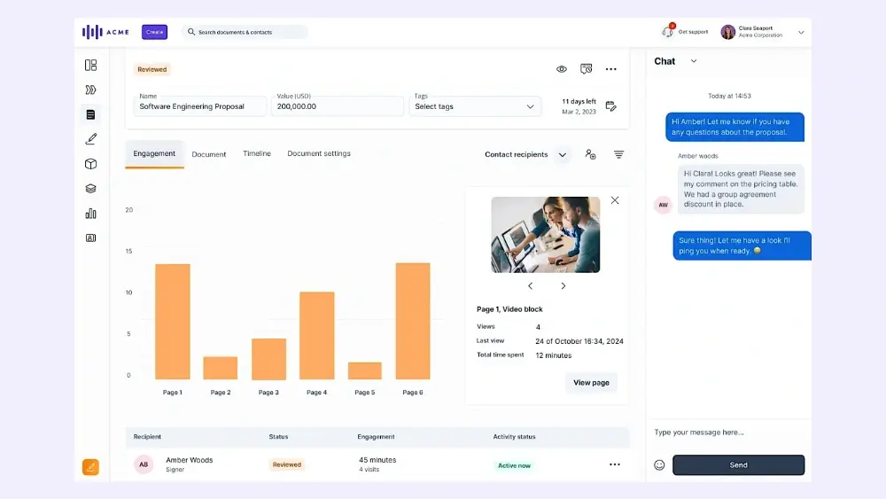 Track engagement in high-ticket sales