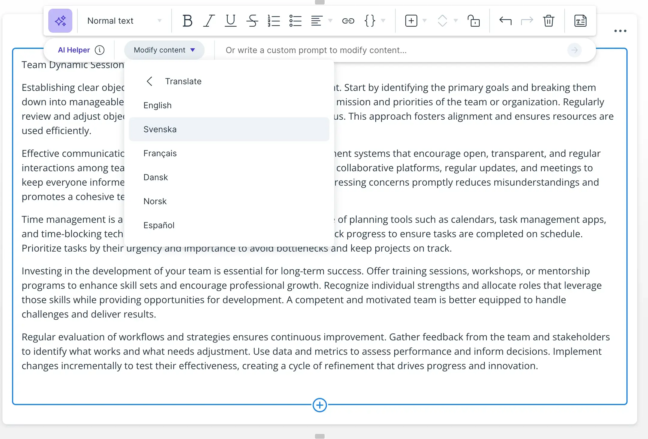 Translate text with GetAccept AI