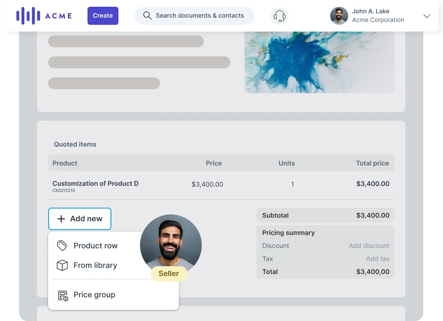 CPQ and pricing tables